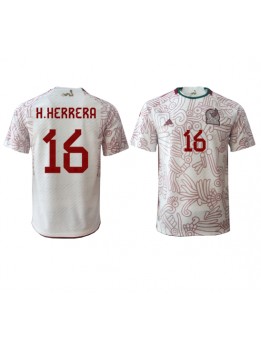 Mexiko Hector Herrera #16 Replika Borta Kläder VM 2022 Kortärmad